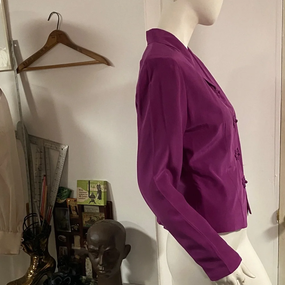 Victoria Holley Silk 90s Fuchsia Top